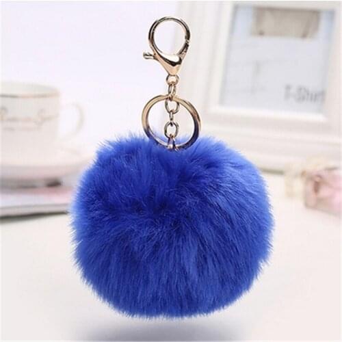 8 Color Fluffy Ball Key Ring Key Holder Women Bag Accessories Key Chain For Bag Pendant Decoration