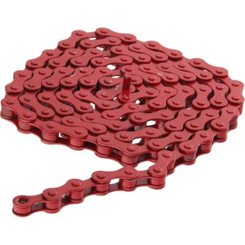 96 Links Red Bike Chain Fixed Gear Track BMX Single Speed Chains 1/2' X 1/8' Bicycle Accessories