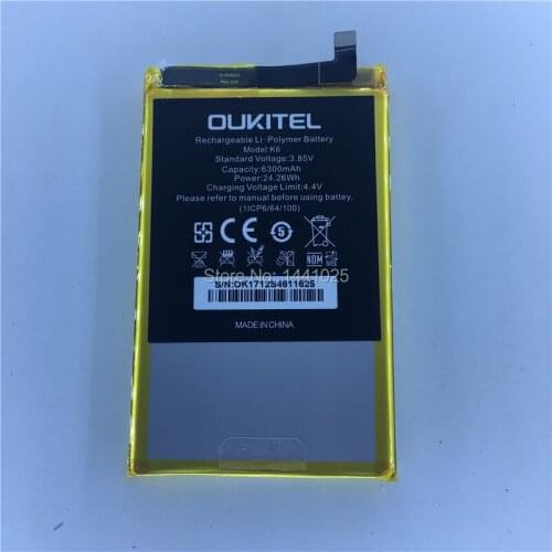For OUKITEL K6 battery 6300mAh Long standby time Mobile phone battery High quality OUKITEL Mobile Accessories