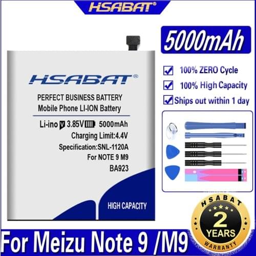 HSABAT BA923 5000mAh Battery for Meizu Note 9 Note9 M9 Batteries