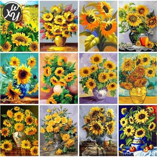 Diamond Art for Adults Sunflower Full Drill Mosaic Embroidery Cross Stitch Kits Round Square Rhinestones Accessories Home Decor