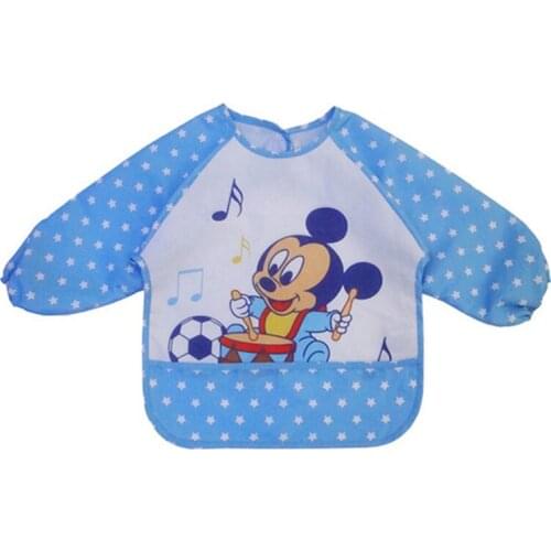 Waterproof Baby Bibs Cartoon Bear Printing Pattern Unisex Newborns Cute Long Sleeve Infants Self Feeding Burp Cloths New NTY0057