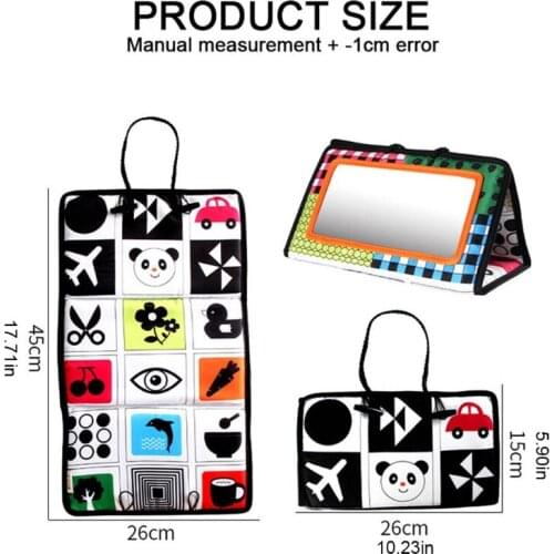 Infant Baby Car Seat Back Hanging Folding Mirror Travel Portable Cute Cartoon Patterns Toddlers Learning Cognitive Toys