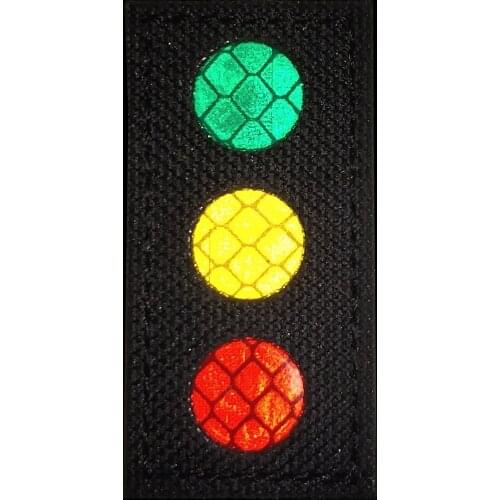 Traffic Light signal Stop go Caution red Green Yellow IR Infrared in the Dark Patches Hook Loop Military Patch Funny Applique
