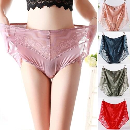 High Waist Elasticity Lace Sexy Panties Soft Modal Seamless Womens briefs Flowers Hollow Lingerie Big Size Female underwear