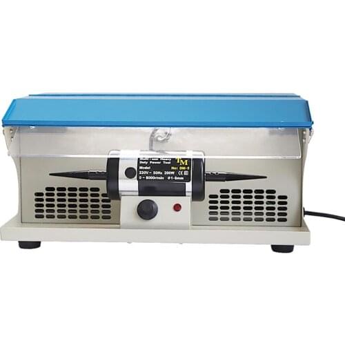 Electric Polishing Buffing Machine Double Head Jewelry Polisher Multi-Use Heavy Duty Power Tool With Dust Collector 8000RPM