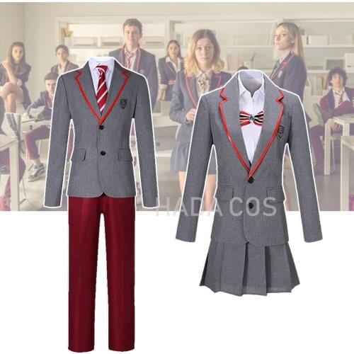 Elite School Uniform Costume Man Women Suit Shirt Skirt Pleated JK Cloth TV Series Cosplay Halloween Uniformes de Las Encinas