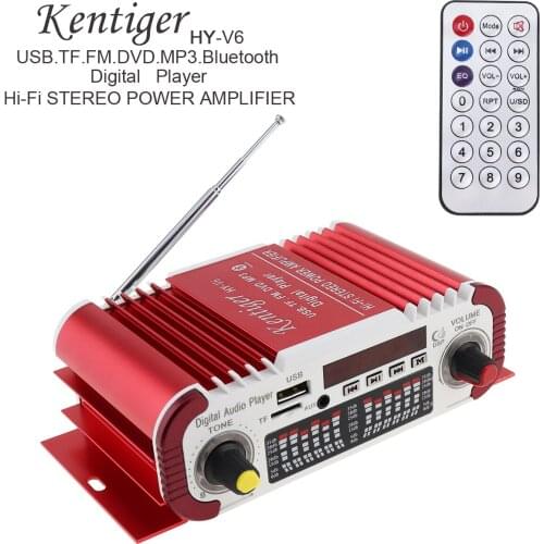 HI-FI Bluetooth Digital Audio Player Car Amplifier FM Radio Stereo Player SD USB DVD MP3 Input with Remote Control for Car Home