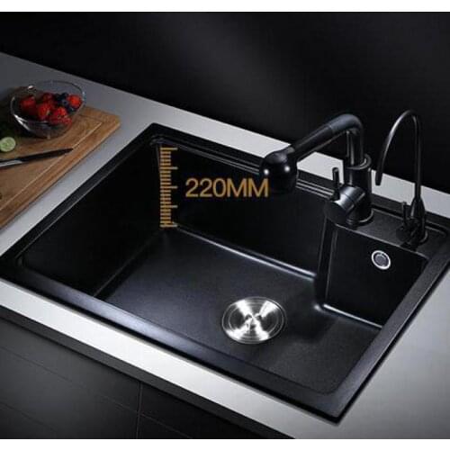 Italian Quartz Stone Sink Single Sink Kitchen Sink Sink Household Sink Granite Black