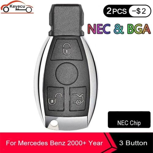 KEYECU Smart Remote Key For Mercedes Benz Year 2000+ Supports Original NEC and BGA 315MHz Or 433.92MHz 3 Buttons