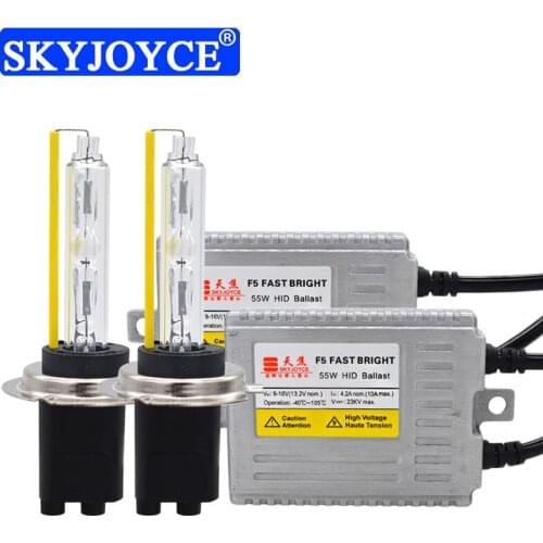 SKYJOYCE 55W Xenon HID Ballast Bulb Kit AC 12V HID 55W Fast Start HID Ballast 5500K Xenon H1 H3 H11 9005 D2H H7 HID Bulb Kit
