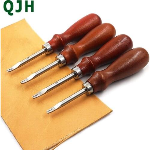 Leather Craft DIY Tool Sharp Leather Edge Beveled Edge Scraping / Polishing Tool Belt 0.8 / 1.0 / 1.2 / 1.5mm Peeling Tool