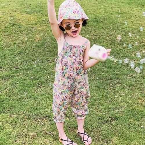 Newborn Summer Clothes Girl Sleeveless Long Jumpsuit Outfits Girls Suspender Fashion Floral Romper