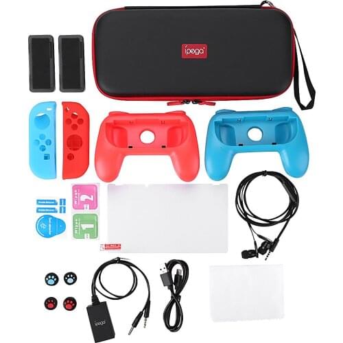 IPEGA PG-9182 18 in 1 Set For N-Switch Carrying Storage Bag Grip Earphone Game Card Case For Nintendo Switch Joy-con Console