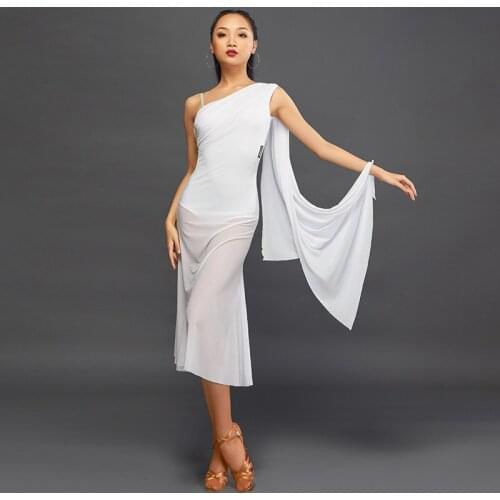 New Latin Dance Dress Female Adult Sexy Halter Split Dress Samba Salsa Cha Cha Rumba Tango Competition Performance Wear DN6410