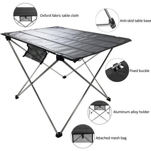 Portable Picnic Hiking Camping Fishing Folding Table Table Furniture Computer Bed