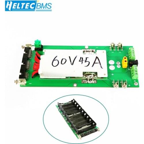 Power Wall 18650 Battery Holder 62V/72V Battery Box Balancer PCM 17s 45A BMS diy Kit 18650 Battery Pack for Ebike Electric Car