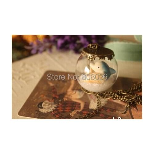 Super Deal Freeshipping 50sets/lot 25*15mm glass globe with antique bronze findings set glass bubble DIY glass vial pendant