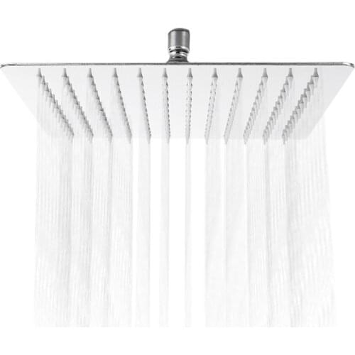 12/10/8/4 inch Ultra-thin Square Stainless Steel Rainfall Shower Heads Top Shower for Bathroom Shower