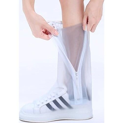 Waterproof Rain Reusable Shoes Covers, All Seasons Slip-resistant Zipper Rain Boots Overshoes, Men&Womens Shoes Accessories