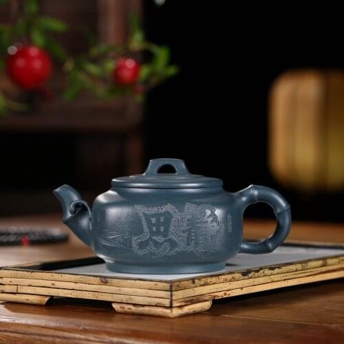 Yixing undressed ore quality goods famous recommended all hand ChuJianFei square bamboo pot teapot tea set a generation