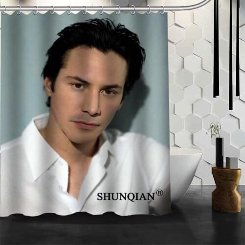 Custom Keanu Reeves Shower Curtain 3D Printing 12 Hooks For The Bathroom High Quality Polyester Fabric Bath Curtain