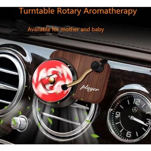 Record machine car aromatherapy car air outlet perfume rotating fragrance piece car interior decoration ornaments lasting perfum