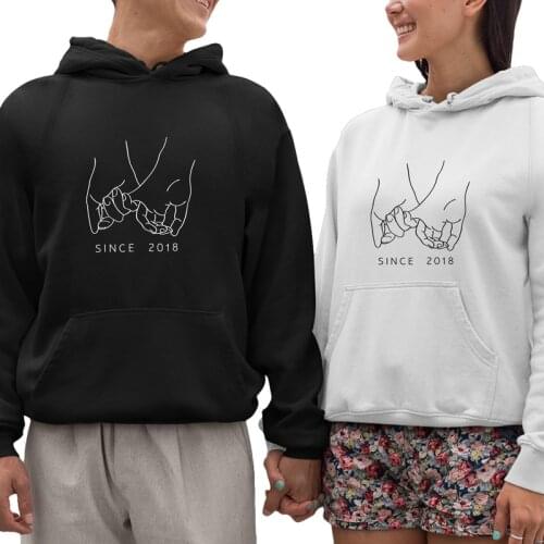 Pinky Promise Matching Couple Hoodies Aesthetic Women Anniversary Sweatshirts Funny Unisex Graphic Honeymoon Gift Pullovers