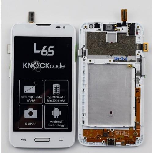 4.3" For LG L65 D280 D280N LCD Display Monitor Screen Panel Module + Touch Screen Digitizer Sensor Glass Assembly with Frame