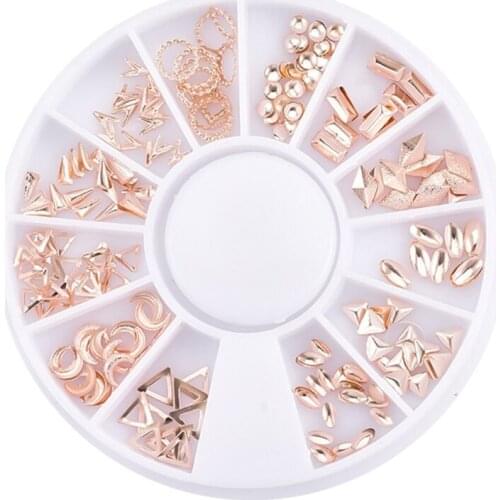 27RC 1box Nail Art Decals Multi-Shape Metal Nails Stickers DIY Decoration Accessories for Women Girls