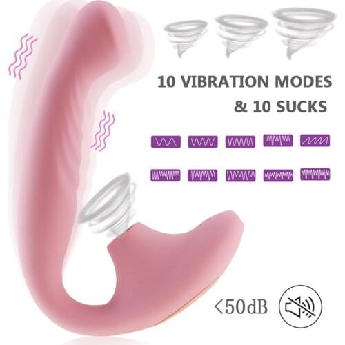 10 Modes Double Shock Sucking Vibrator G Spot Dildo Vagina Clitoris Stimalator Sex Toys for Woman Adults Intimate Goods Shop