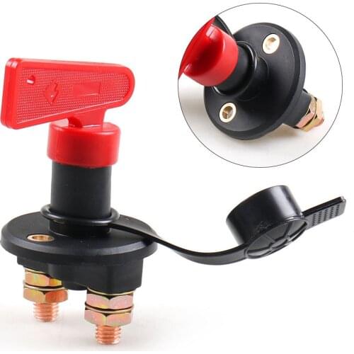 12V 24V Red Key Cut Off Battery Main Kill Switch Vehicle Car Modified Isolator Disconnector Car Power Switch for Auto Truck Boat