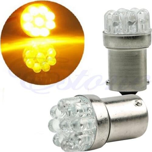 1X 1156 BA15S 9 LED Car Moto Tail Turn Signal Light Bulbs Bright Yellow
