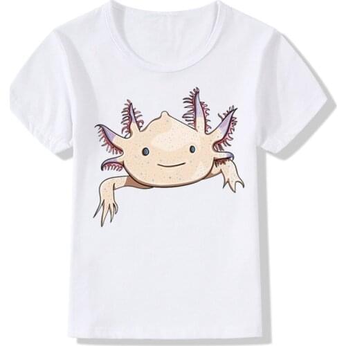 2019 Summer Fashion Children Kids Funny Print Axolotl Friend T Shirt Baby Boy Girl Short Sleeve Cute Casual Tops Tees ooo2315