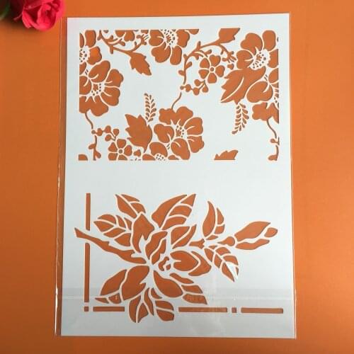 29 * 21cm Big flower leaves DIY Stencils Wall Painting Scrapbook Coloring Embossing Album Decorative Paper Card Template