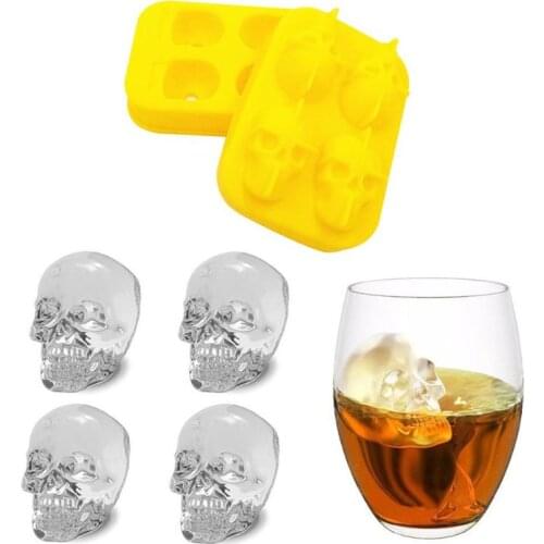3D Ice Maker Mold Skeleton Skull Bear Form Silicone Ice Tray for Wine Cocktail Cooling Bar Drinking Accessories