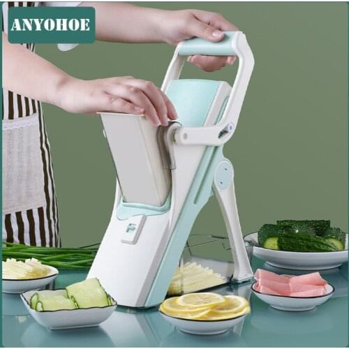5-in-1 Multifunctional Manual Vegetable Fruit Cutter Meat Slicer Potato Carrot Shredder Grater for Kitchen Fruit Vegetable Tools