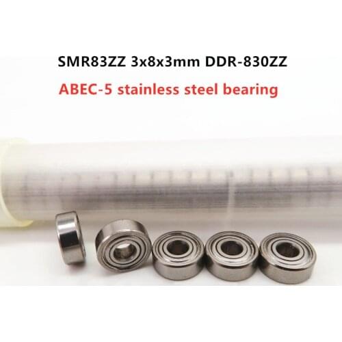 50pcs ABEC-5 SMR83ZZ 3x8x3 mm DDR-830ZZ stainless steel miniature ball bearing SMR83 -2Z 3mm*8mm*3mm