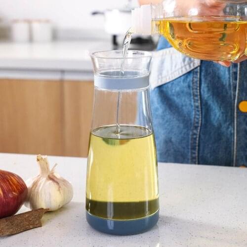 Automatic Open No Drip Glass Bottle Kitchen Oil Vinegar Measuring Spout Bottle 700ML TS2 Kitchen Tools Gadgets
