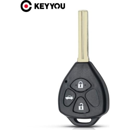 KEYYOU Remote Car Key Shell Fob Blank For Toyota Crown Entry Key Case Housing Uncut TOY48 Blade Replacement 3 Buttons