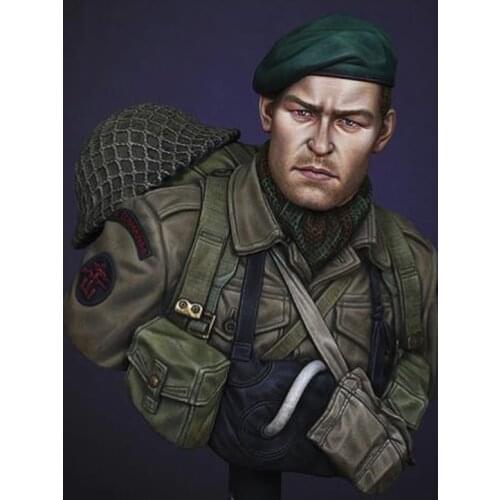 1/10 WW2 British Commando on D-Day, Resin Model bust GK Military subject matter Unassembled and unpainted kit