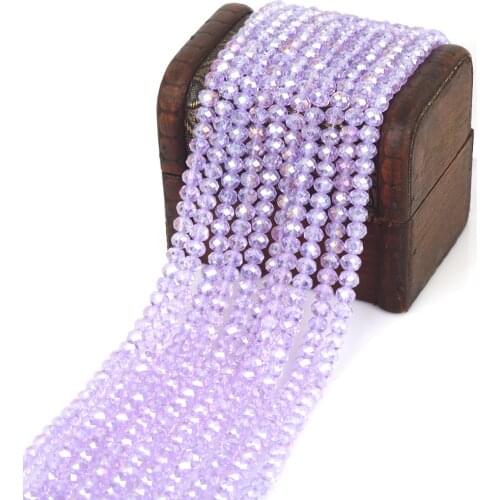 145Pcs 4mm Czech Loose Rondelle Crystal Beads For Jewelry Making Diy Needlework AB Color Spacer Faceted Glass Beads