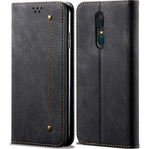 Retro Flip Case For Oppo A5 2020 A9 2020 Case Denim Fabirc Stand Wallet Back Cover For Oppo A5 2020 Fundas