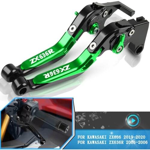 For Kawasaki ZX636 ZX 636 2019 2020 Motorcycle CNC Aluminum Foldable Brake Clutch Levers Accessories ZX636R ZX-636R 2005 2006