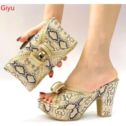 Doershow best selling Italian Shoes and Bag Set African Wedding Shoe and Bag set Italy Shoe and Handbag Summer Set Women SLK1-10