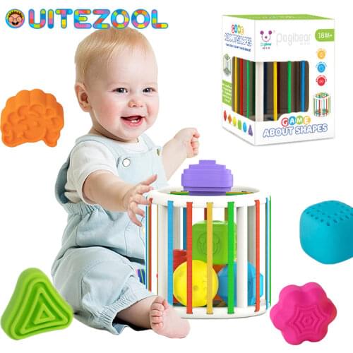Baby Colorful Shape Sorting soft cube Game Montessori Learning Educational Toys For Children 0 12 Months