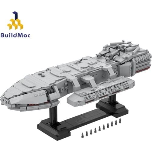 Buildmoc Space Series Movie Battlestar Galactica Star Spaceship Model Building Block Starship MOC Bricks Collector Toys For Boy