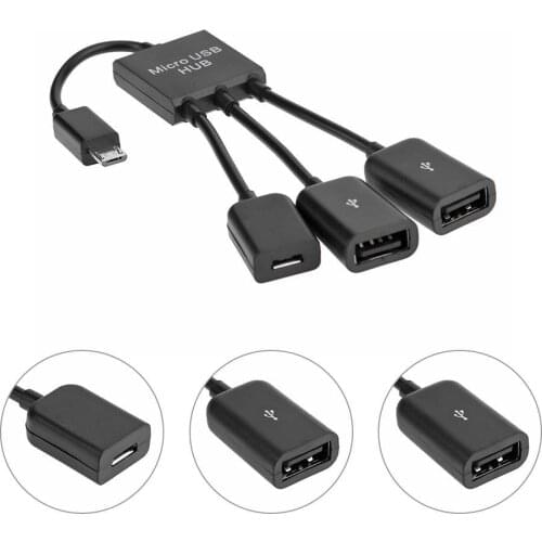 3 in 1 Micro USB Charging OTG Hub Cable Adapter for Samsung NOTE 2 i9100 i9300 XOOM A500 Micro USB OTG Hub Cable Adapter
