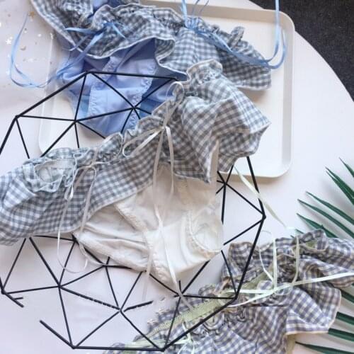 Candy Color Girls Panties Lovely Milk Ice Silk Plaid Low Waist Coast Lace Womens Underwear Sexy Lingerie Seamless Transparent