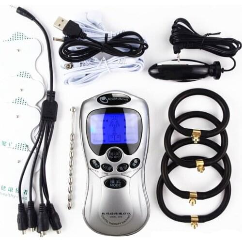 Electric Shock Penis Ring BDSM Urethral Catheter Nipple Pads Electrical Stimulation Anal Plug Male Orgasm masturbation Sex Toys